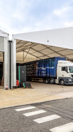 Temporary canopy installed at AGC Glass 2024