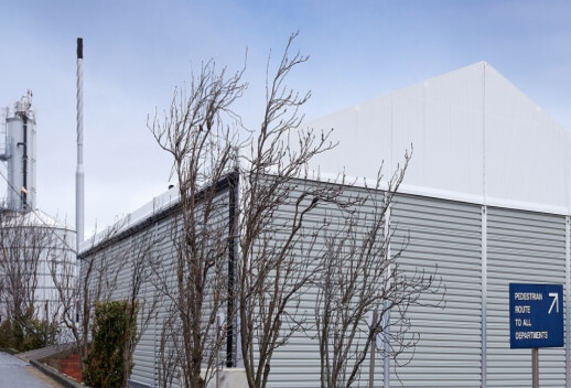 temporary building storage space for barrels