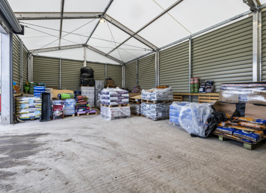 additional temporary storage space to house animal feed products