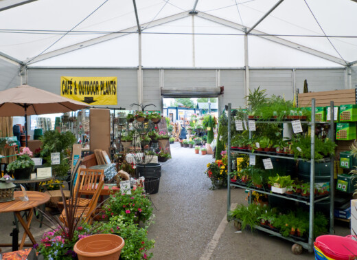 retail area inside an aganto temporary building