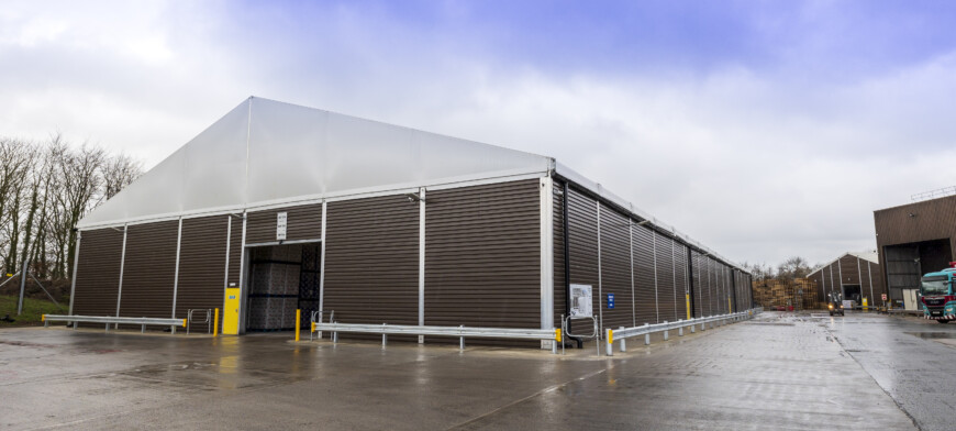 temporary building to store various brands of canned lager products